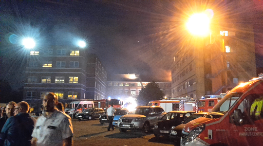 Boussu : Incendie à l'hôpital de Warquignies (CHR Mons-Hainaut)