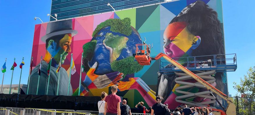 Siège des nations unies - fresque " for the planet" d'Eduardo Kobra