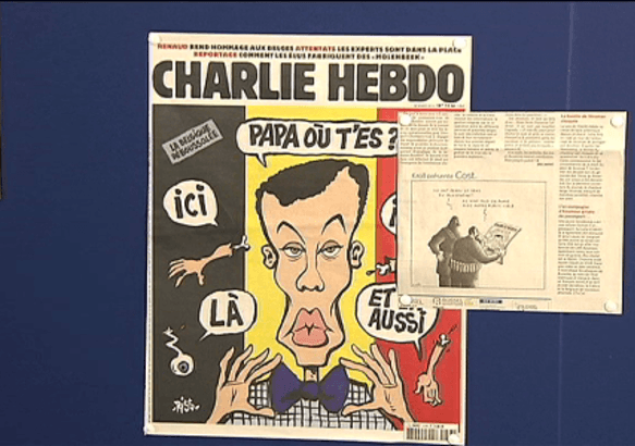 Mons - Des caricatures sur les attentats de Bruxelles au Mons Memorial Museum
