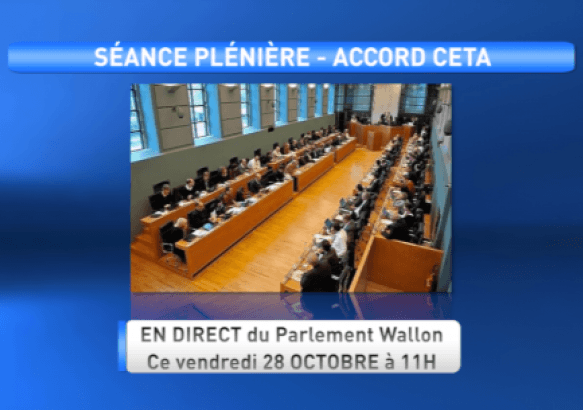 CETA : Séance du Parlement de Wallonie