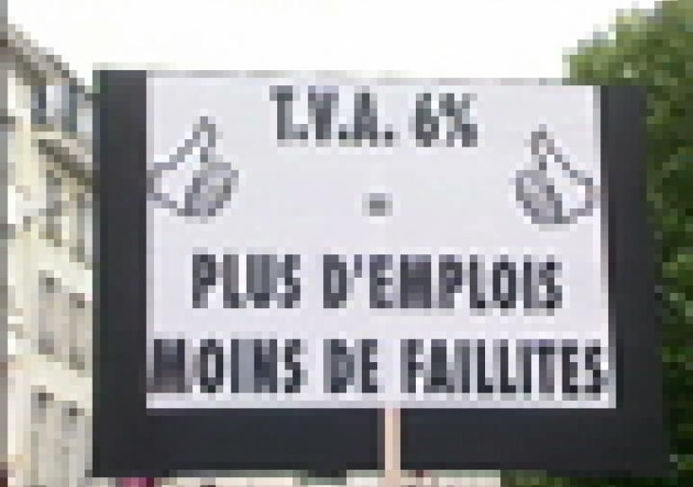14/09/2009 - Bruxelles : Manifestation pour la baisse de la TVA dans le secteur HORECA